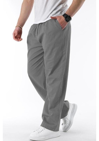 Füme Bol Paça Beli Bağlamalı Erkek Pantolon E7403