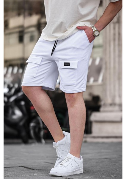Beyaz Erkek Basic Şort 6533