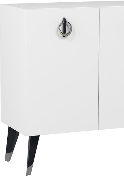 8217-32CT KB150 Konsol,tv Ünitesi Beyaz-Siyah-Gümüş fırsatları