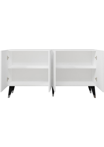 8217-32CT KB150 Konsol,tv Ünitesi Beyaz-Siyah-Gümüş indirimleri