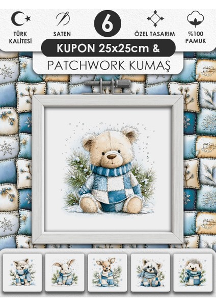 Patchwork Kumaş Seti – Dikiş ve Hobi Için %100 Pamuk Desenli Kumaş Kuponları