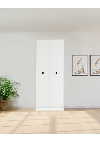 Beyaz Fonksiyonel Portmanto – Modül 3: Askılı Çift Kapaklı Dolap fırsatları