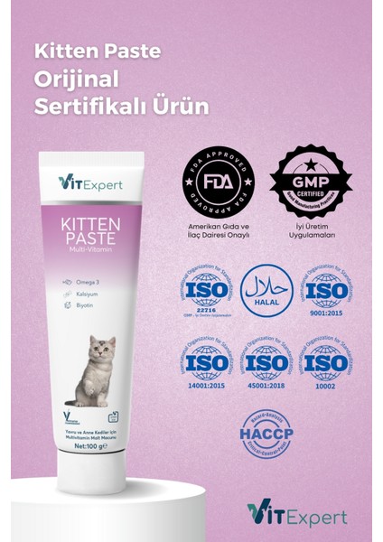 Kitten Paste Yavru Kediler Için Multi Vitamin Kas Gelişimi Destekleyici Malt Macun 100 gr modelleri