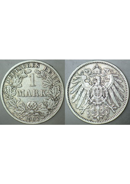 Almanya Gümüş 1 Mark 1902 A. Kayzer Iı. Wilhelm Dönemi.