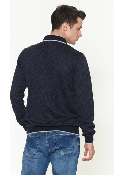 1038 Dewberry Erkek Sweatshırt-Düz Lacivert modelleri