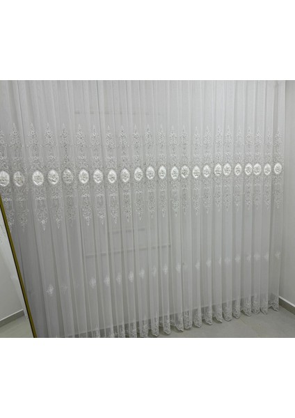 Nivemeshome 3158 Valeria Gold 1/2,5 Pileli Bambu Tül Perde