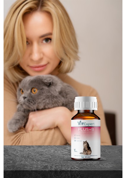Plus B Tüm Kediler Için Tüy Dökülmesi Önleyici Tüy Sağlığı Destekleyici Multi Vitamin Damla 50 ml
