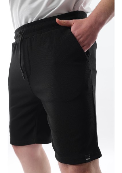 Siyah Beli Ayarlanabilir Cepli Kısa Erkek Şort 6544 fırsatları