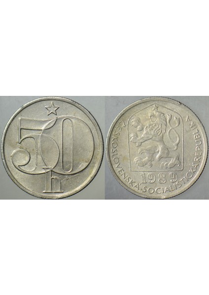 Çekoslovakya 50 Haleru 1989.