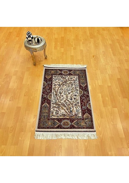 Hayat Ağacı Desenli 400 x 600 cm Ipek Halı Bordo modelleri