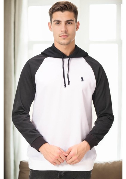 V9005 Dewberry Erkek Sweatshırt-Beyaz - Lacivert