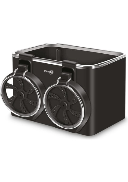 Polosmart SP109 Araç Içi Düzenleyici 2’li Bardaklık ve Telefon Tutucu Organizer Siyah