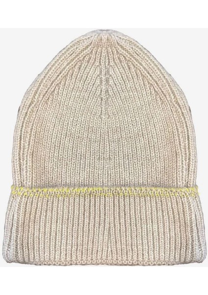 Dokuma Simli Triko Bere - Krem -Vlmr