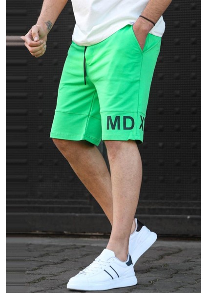 Yeşil Baskılı Erkek Bermuda Şort 5493