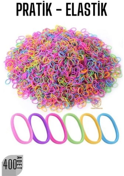 Pratik Saç Lastik Toka 400 Adet Renkli