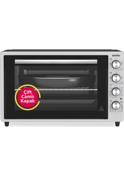 7033 Inox Gri 70 Litre Turbo Midi Fırın