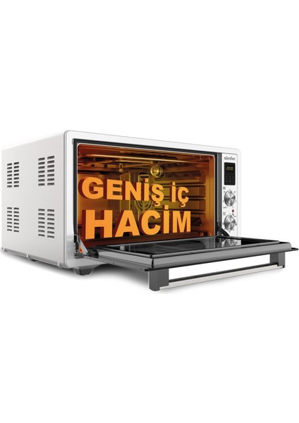 7033 Inox Gri 70 Litre Turbo Midi Fırın