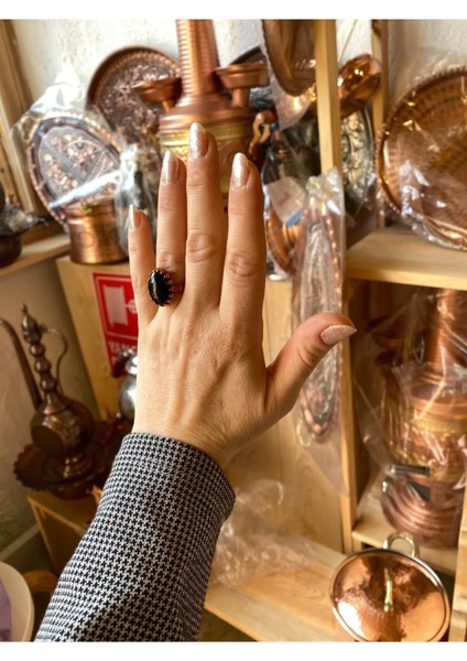 Siyah Taşlı Bakır Yüzük fırsatları