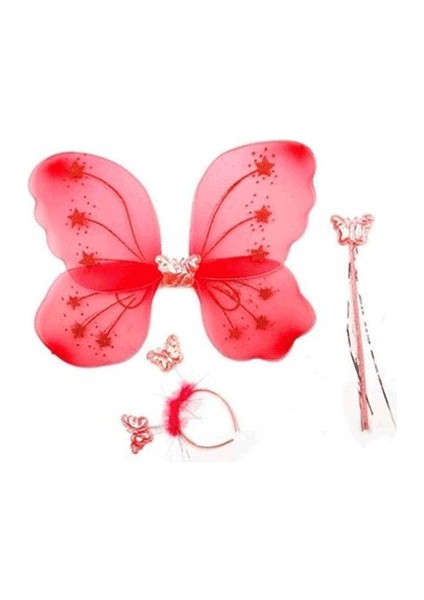 Gösteri Kelebek Kanadı (3 Parça)-Kırmızı