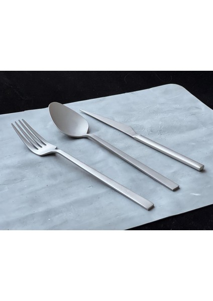 Alize Sade Mat Gümüş 12 Kişilik 84 Parça Çatal Kaşık Bıçak Takımı Kutulu 18/10