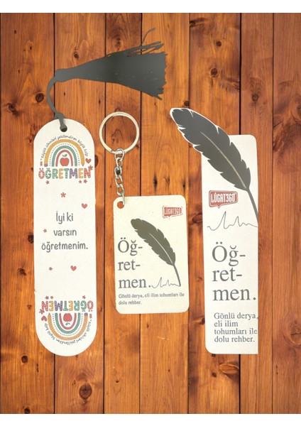 Öğretmenler Gününe Özel Anahtarlık ve Ayraç Hediyesi 5 Adet