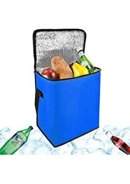 Araç Termosu Çantası Isı Yalıtımlı Mavi Piknik ve Kamp İçin 40x32x20 cm Boyutlarında