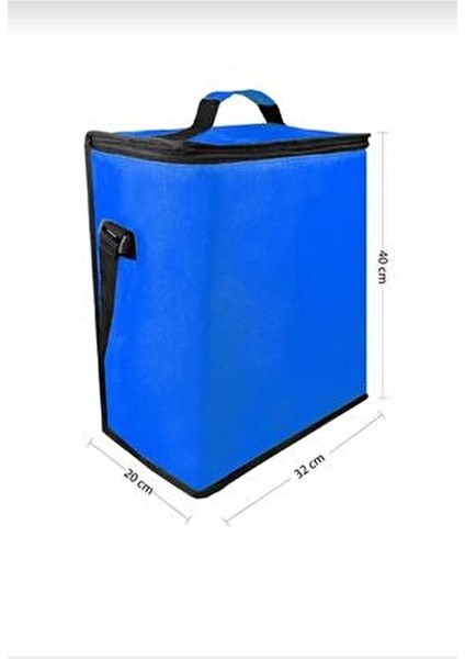 Araç Termosu Çantası Isı Yalıtımlı Mavi Piknik ve Kamp İçin 40x32x20 cm Boyutlarında