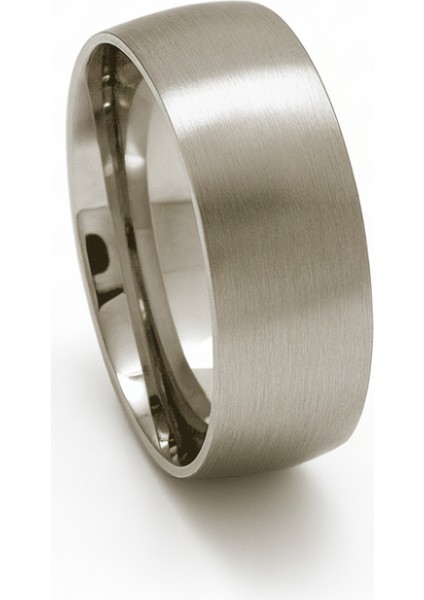 Gümüş Renk Klasik Tasarım 316L Kalite Paslanmaz Çelik Erkek Yüzük Alyans - 21 Ölçü