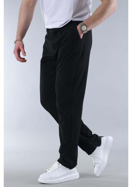 Koyu Siyah Regular Fit Düz Kesim Yan Cepli Erkek Pantolon 6540 indirimleri