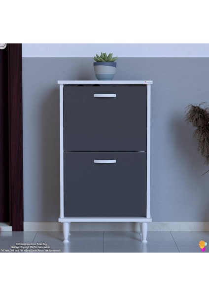 Umay Kapı Önü 52X 90X 26 Cm’ Lik 2 Düşer Kapak 4 Göz Bölmeli Ayakkabılık modelleri