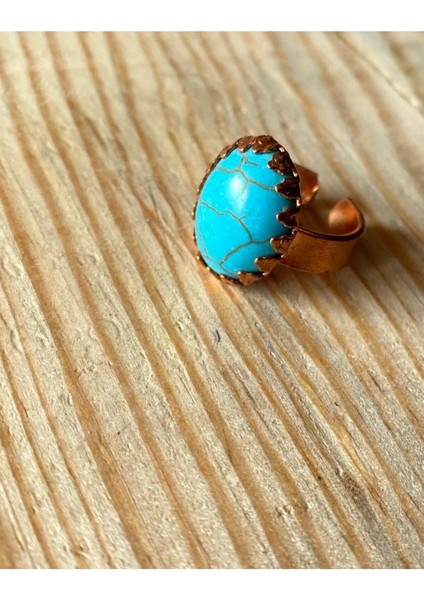 Mavi Taşlı Bakır Yüzük modelleri