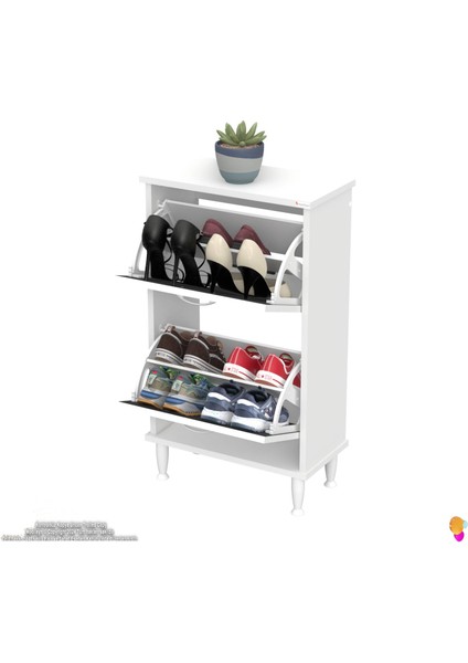 Umay Kapı Önü 52X 90X 26 Cm’ Lik 2 Düşer Kapak 4 Göz Bölmeli Ayakkabılık indirimleri