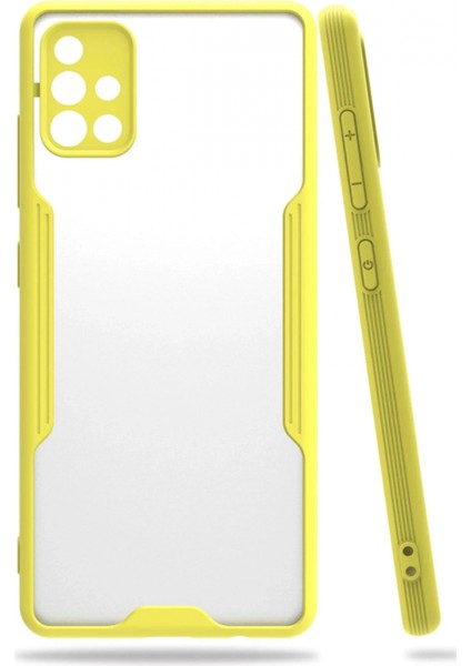 Samsung Galaxy A71 Kılıf Platin Silikon - Sarı (K95)