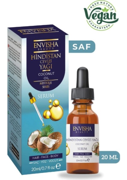 Hindistan Cevizi Yağı %100 Doğal Bitkisel Yağ Coconut Oil 20 ml