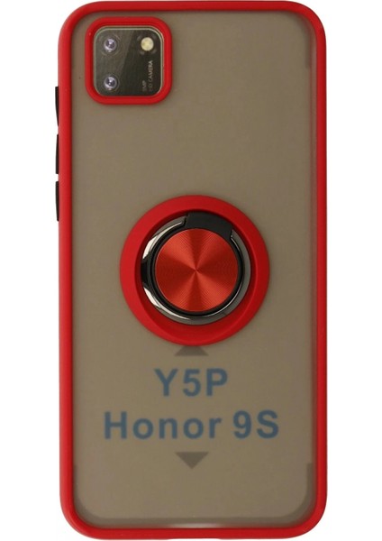 Huawei Y5P Kılıf Montreal Yüzüklü Silikon Kapak - Kırmızı (K95)