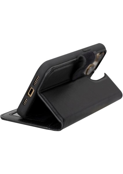 Apple iPhone 15 Pro Max Uyumlu Deri Cüzdanlı Kılıf Mwwn Rst1 Siyah modelleri