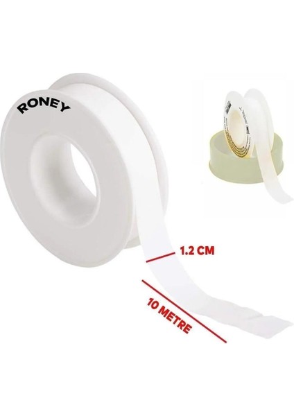 Teflon Sızdırmaz Yalıtım Bant Bandı 12 mm x 10 Metre fiyatları
