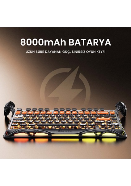 Mercury K1 Pro+X Kablosuz Rgb Işıklı Mekanik Q Gaming Klavye ve Optik Mouse Seti, Cyberflare fırsatları