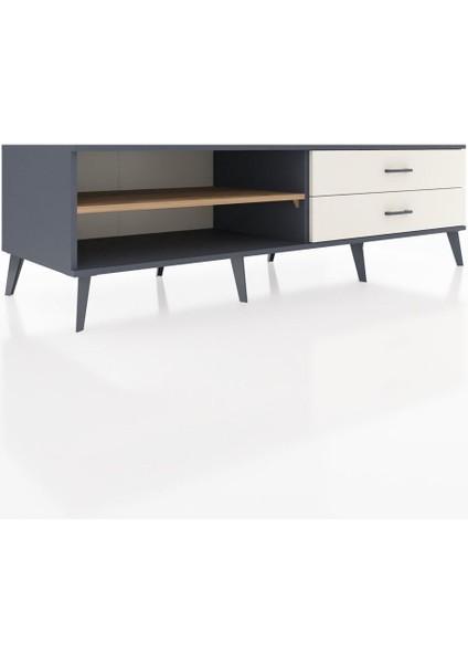 Kronos Tv Ünitesi Tek Raflı 2 Çekmeceli 176X59X51 Antrasit-Çam/aytaşı fiyatları