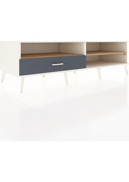 Kronos Tv Ünitesi 2 Raflı Tek Çekmeceli 176X59X51 Aytaşı-Çam/antrasit fiyatları