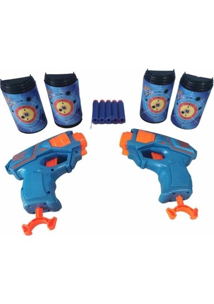 4 Hedefli 10 Mermili 2'li Sünger Dart Atan Silah 14 cm modelleri