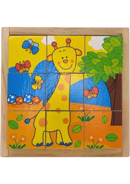 Ahşap Hayvanlar Küp Puzzle