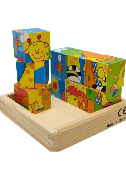 Ahşap Hayvanlar Küp Puzzle modelleri