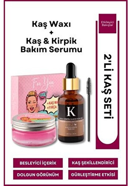 Kaş Şekillendirici Wax ve Kaş Kirpik Serumu 50 ml Uzun Süreli Etkiyle