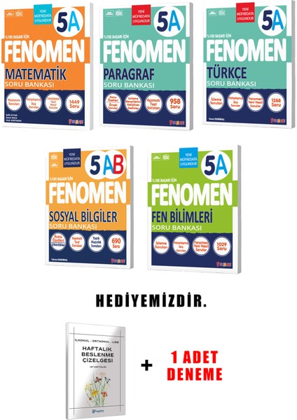 Fenomen Yayınlıcılık 5.sınıf A Grubu 5'li Set (Güncel)