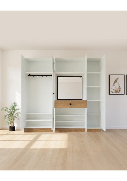 Beyaz Fonksiyonel Portmanto – Aynalı, Çekmeceli ve Dolaplı indirimleri