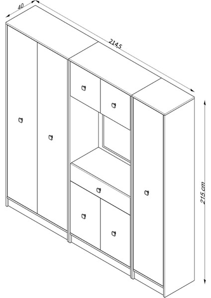 Beyaz Fonksiyonel Portmanto – Aynalı, Çekmeceli ve Dolaplı