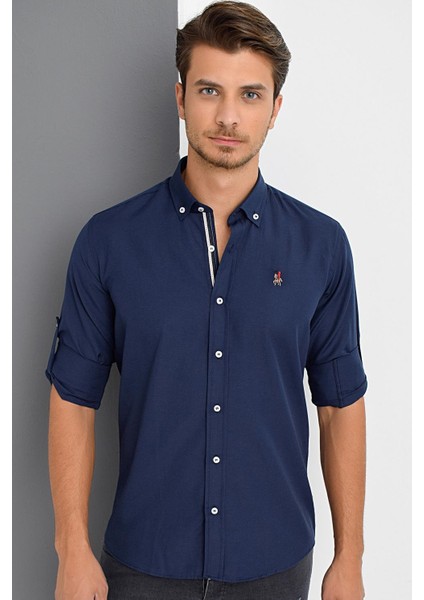 G974 Dewberry Erkek Gömlek-Lacivert fırsatları