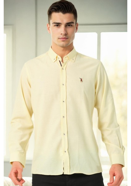 G974 Dewberry Erkek Gömlek-Sarı