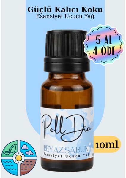 Beyaz Sabun Esansiyel Uçucu Yağ, Buhurdanlık Yağı, Difüzör Esansı, Oda Kokusu 10ML